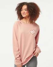 Load image into Gallery viewer, Valentine Heart Design Lightweight Terry Sweatshirt