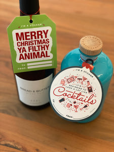 Merry Christmas Ya Filthy Animal Gift Tag / Sticker in one
