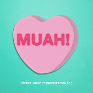Muah / Kiss Candy Heart Gift Tag / Sticker in one