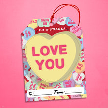 Load image into Gallery viewer, Candy heart gift tag sticker