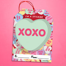 Load image into Gallery viewer, XOXO Candy Heart Gift Tag / Sticker in one