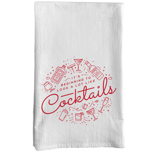 It's Beginning to Look a lot like Cocktails Towel