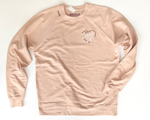 Valentine Heart Design Lightweight Terry Sweatshirt