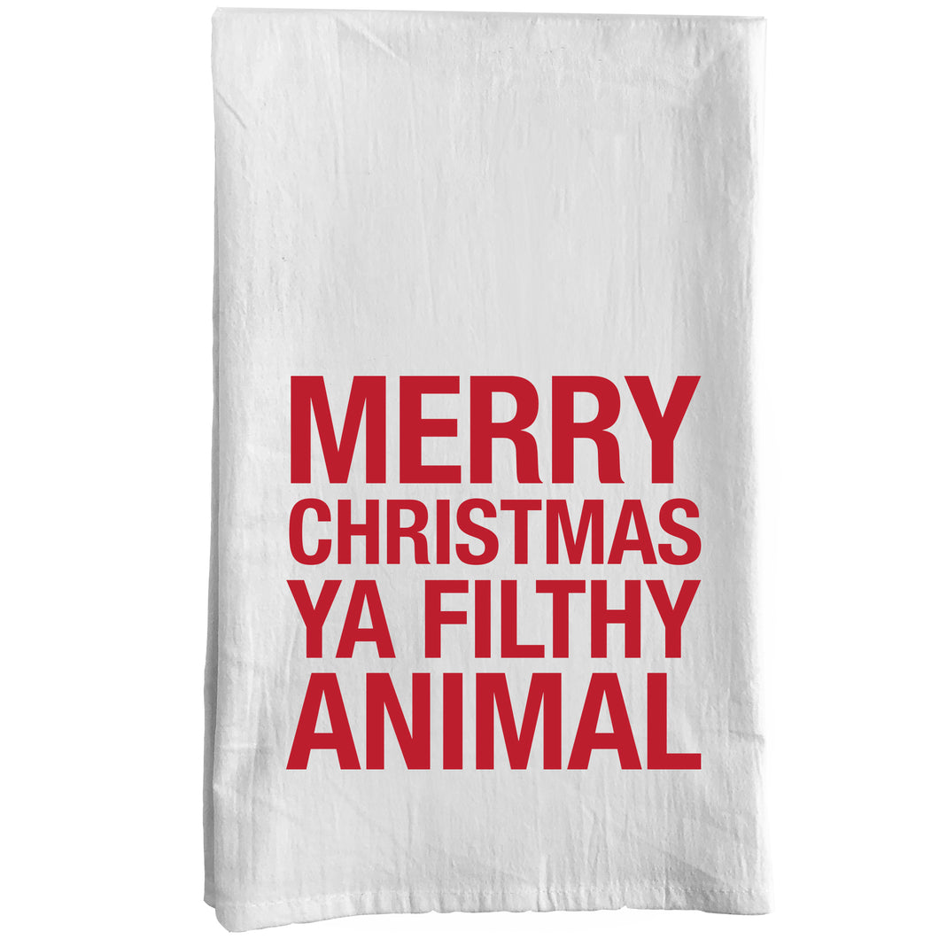 Merry Christmas Ya Filthy Animal Towel