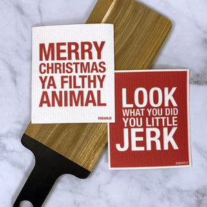 Merry Christmas Ya Filthy Animal Swedish Dish Cloth