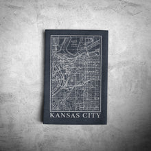 Load image into Gallery viewer, Kansas City Vintage Map Black Towel