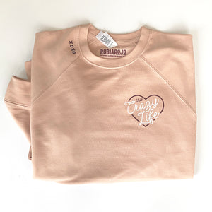 Valentine Heart Design Lightweight Terry Sweatshirt
